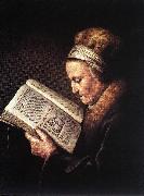 DOU, Gerrit Old Woman Reading a Bible dfg china oil painting reproduction